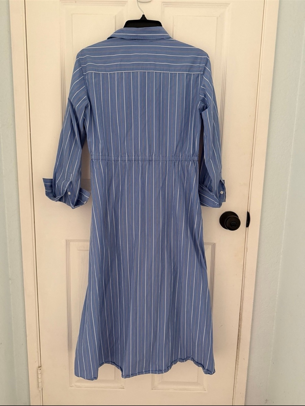 Uniqlo Blue Striped Button-Front Midi Dress - Picture 4 of 6